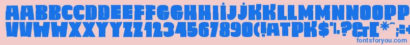 Caligula Font – Blue Fonts on Pink Background