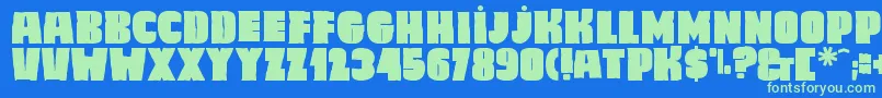 Caligula Font – Green Fonts on Blue Background