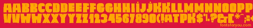 Caligula Font – Orange Fonts on Red Background