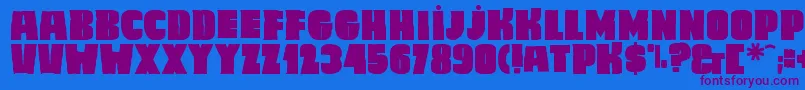 Caligula Font – Purple Fonts on Blue Background