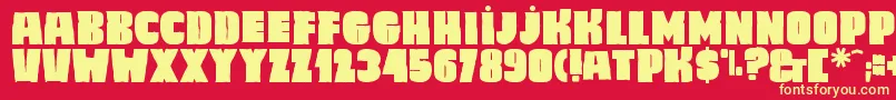 Caligula Font – Yellow Fonts on Red Background