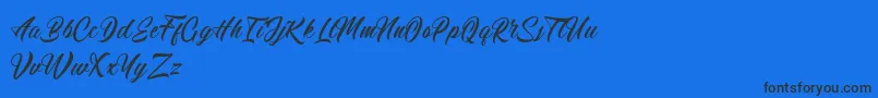 Calingham Font – Black Fonts on Blue Background