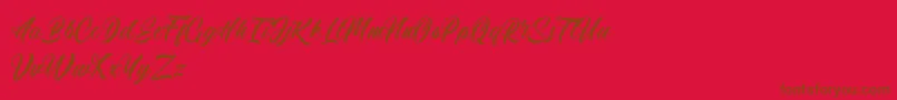 Calingham-Schriftart – Braune Schriften auf rotem Hintergrund