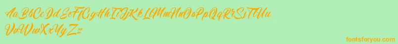 Calingham Font – Orange Fonts on Green Background