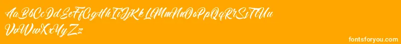 Calingham Font – White Fonts on Orange Background