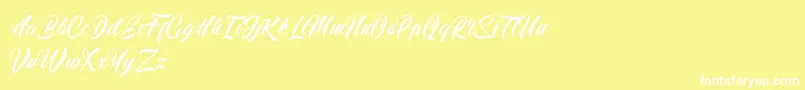 Calingham Font – White Fonts on Yellow Background