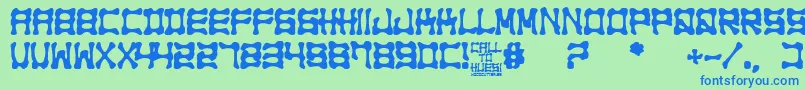 Call to Huesi Font – Blue Fonts on Green Background