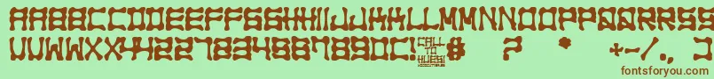 Call to Huesi Font – Brown Fonts on Green Background