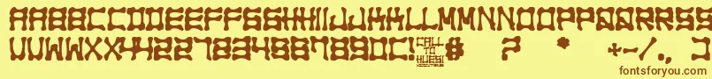 Call to Huesi Font – Brown Fonts on Yellow Background