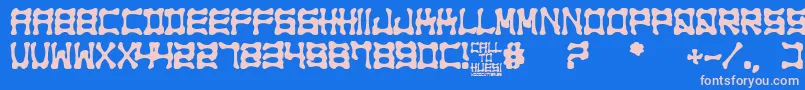 Call to Huesi Font – Pink Fonts on Blue Background