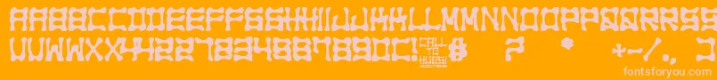 Call to Huesi Font – Pink Fonts on Orange Background