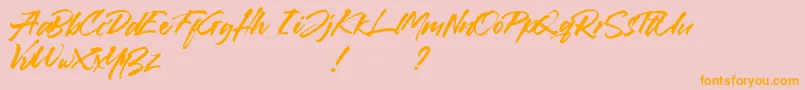 Callaghands Font – Orange Fonts on Pink Background