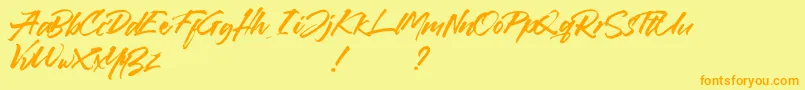 Callaghands Font – Orange Fonts on Yellow Background