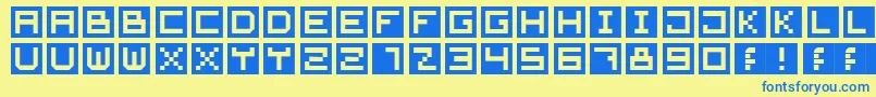 Fonte CubeFont – fontes azuis em um fundo amarelo