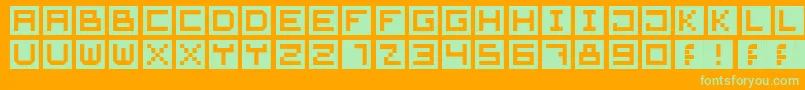 フォントCubeFont – オレンジの背景に緑のフォント