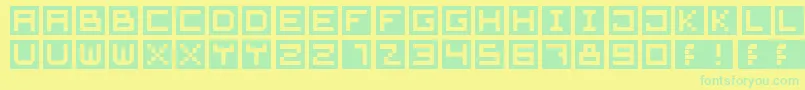 CubeFont Font – Green Fonts on Yellow Background