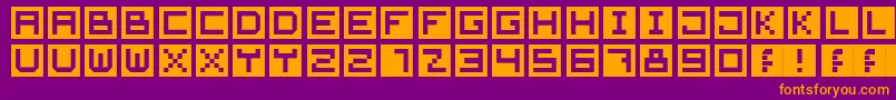 CubeFont Font – Orange Fonts on Purple Background