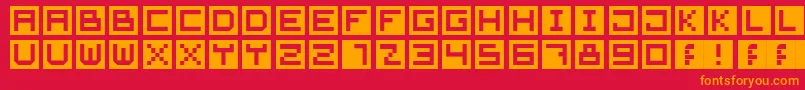 Fonte CubeFont – fontes laranjas em um fundo vermelho