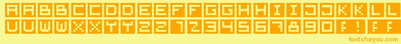 Fonte CubeFont – fontes laranjas em um fundo amarelo