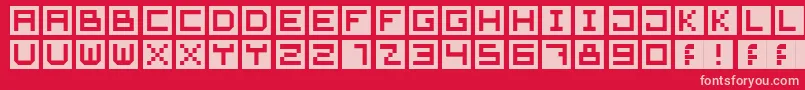 フォントCubeFont – 赤い背景にピンクのフォント