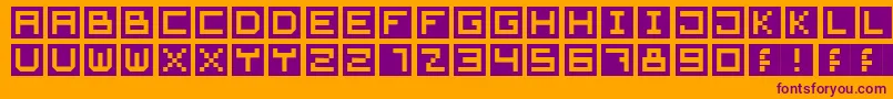 フォントCubeFont – オレンジの背景に紫のフォント