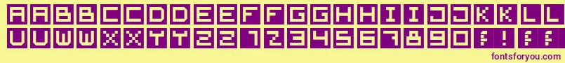 CubeFont Font – Purple Fonts on Yellow Background