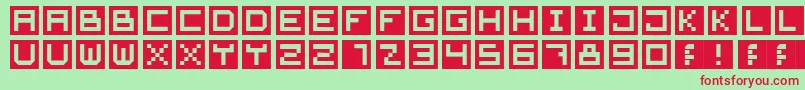 Fonte CubeFont – fontes vermelhas em um fundo verde