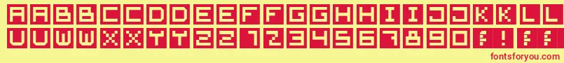 Fonte CubeFont – fontes vermelhas em um fundo amarelo