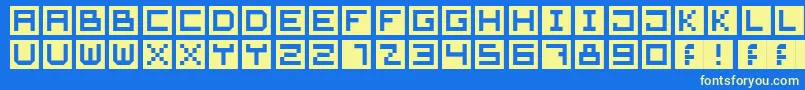 CubeFont Font – Yellow Fonts on Blue Background