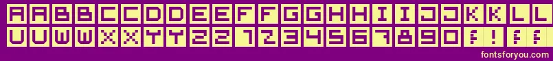 CubeFont-fontti – keltaiset fontit violetilla taustalla