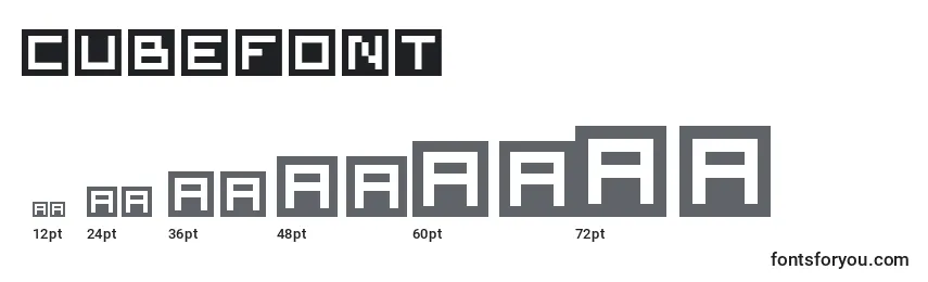 CubeFont Font Sizes