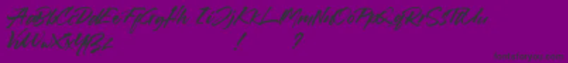 Callaghands-Schriftart – Schwarze Schriften auf violettem Hintergrund