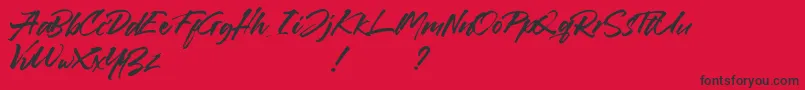 Callaghands Font – Black Fonts on Red Background