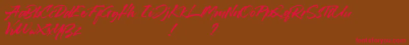 Callaghands Font – Red Fonts on Brown Background