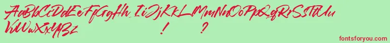 Callaghands Font – Red Fonts on Green Background