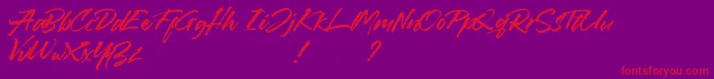Callaghands-Schriftart – Rote Schriften auf violettem Hintergrund