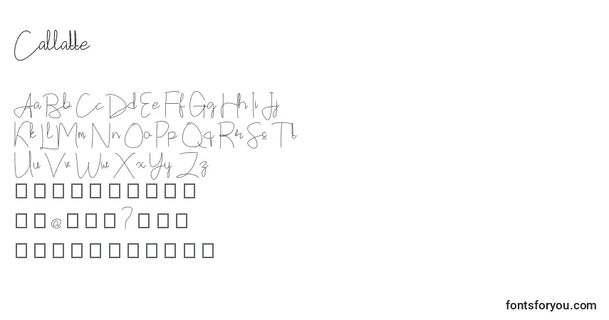 Fuente Callatte - alfabeto, números, caracteres especiales