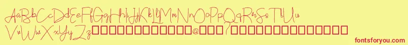 Callatte Font – Red Fonts on Yellow Background