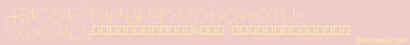 Callatte-Schriftart – Gelbe Schriften auf rosa Hintergrund