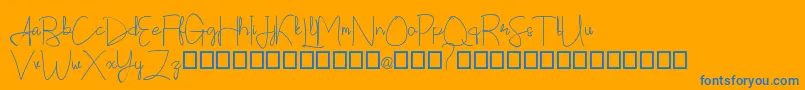 Callatte Font – Blue Fonts on Orange Background