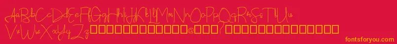 Callatte Font – Orange Fonts on Red Background