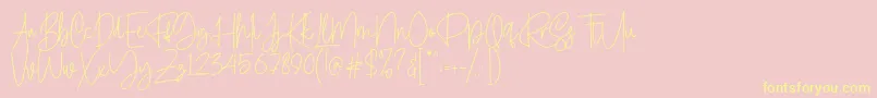 Calledliner Font – Yellow Fonts on Pink Background