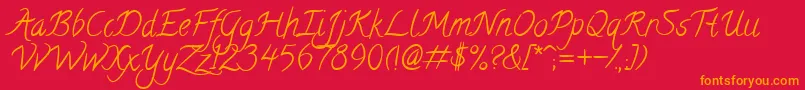 Calligraffiti Font – Orange Fonts on Red Background