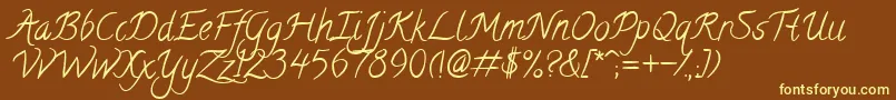 Calligraffiti Font – Yellow Fonts on Brown Background