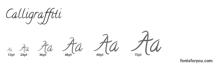 Размеры шрифта Calligraffiti (122605)