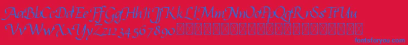 calligrampersonal Font – Blue Fonts on Red Background