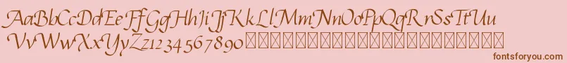 calligrampersonal Font – Brown Fonts on Pink Background