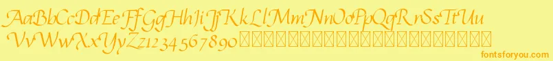 calligrampersonal Font – Orange Fonts on Yellow Background