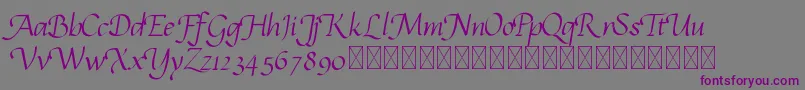 フォントcalligrampersonal – 紫色のフォント、灰色の背景