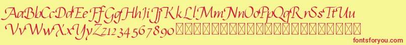 calligrampersonal Font – Red Fonts on Yellow Background